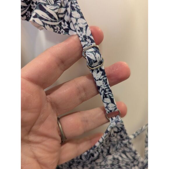 PinkBlush Blue Floral Ruffle Maternity One-Piece Swimsuit – Size M  – NWT - Picture 6 of 12